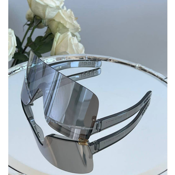 NEW Gucci GG1631S Silver Mirror Mask Shield Sunglasses - Picture 4 of 8